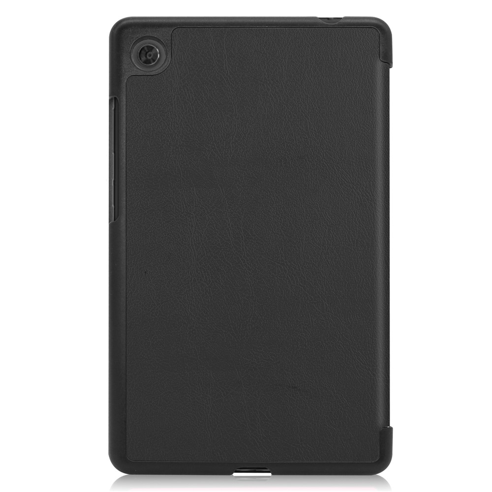 Litch Skin PU Leather Tri-fold Stand Tablet Cover for Lenovo Tab M7 TB-7305 - Black-7