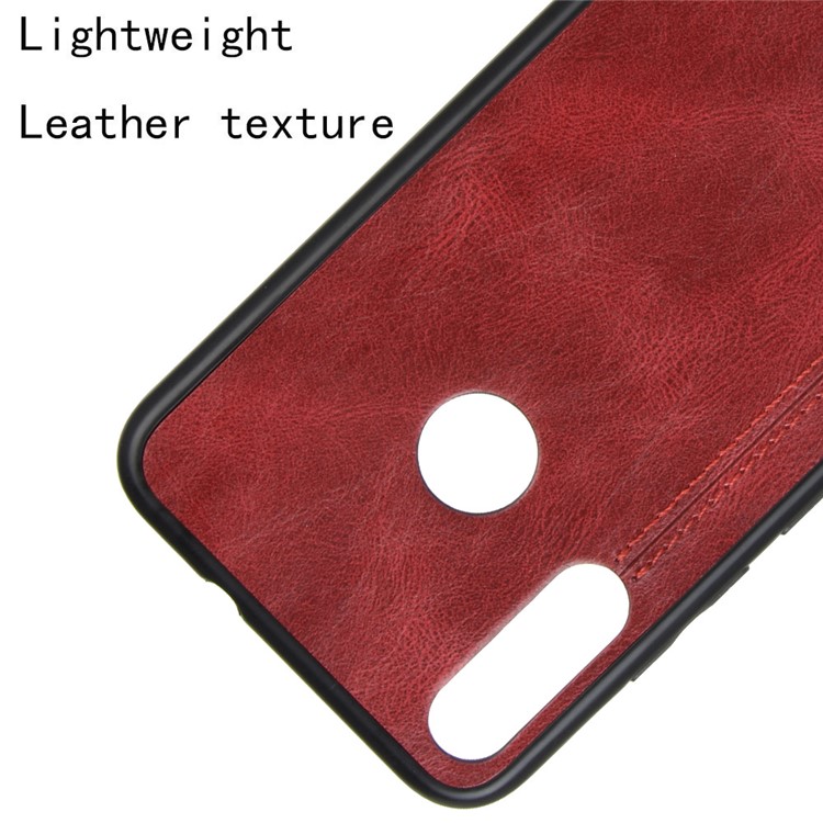 PU Leather + PC + TPU Mobile Case for Motorola Moto E6 Plus/Moto E6s (2019) - Red-2