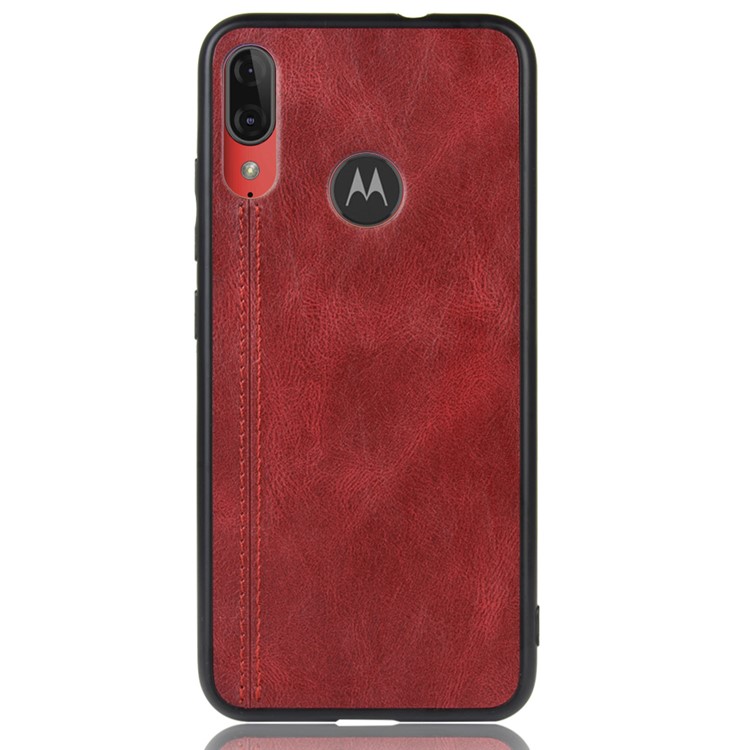 PU Leather + PC + TPU Mobile Case for Motorola Moto E6 Plus/Moto E6s (2019) - Red-3