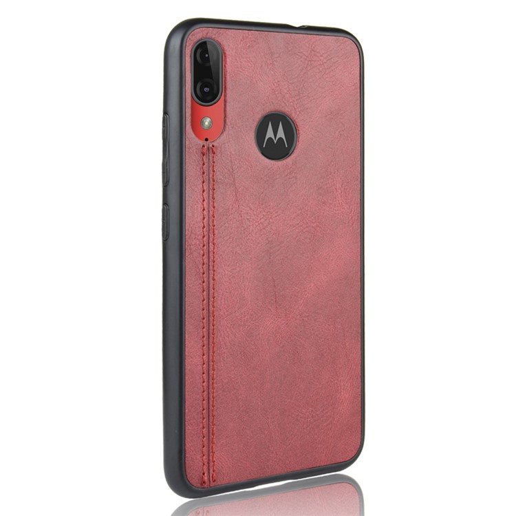 PU Leather + PC + TPU Mobile Case for Motorola Moto E6 Plus/Moto E6s (2019) - Red-4