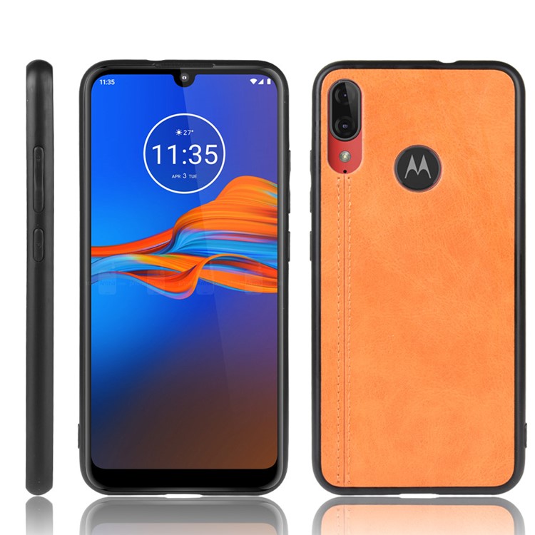 PU Leather + PC + TPU Mobile Case for Motorola Moto E6 Plus/Moto E6s (2019) - Brown-1