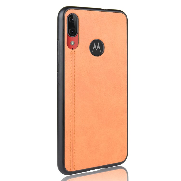 PU Leather + PC + TPU Mobile Case for Motorola Moto E6 Plus/Moto E6s (2019) - Brown-4