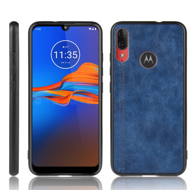 PU Leather + PC + TPU Mobile Case for Motorola Moto E6 Plus/Moto E6s (2019) - Blue-1