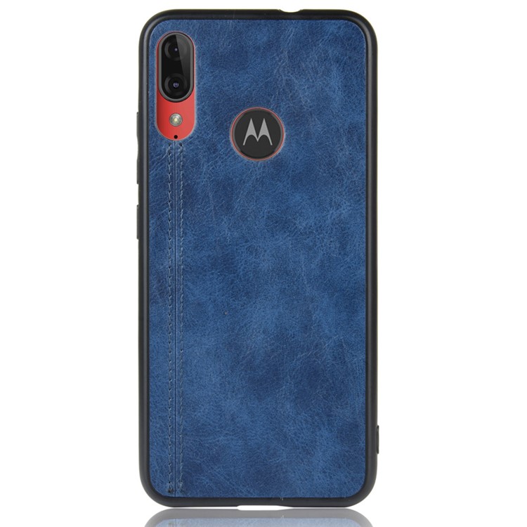 PU Leather + PC + TPU Mobile Case for Motorola Moto E6 Plus/Moto E6s (2019) - Blue-3