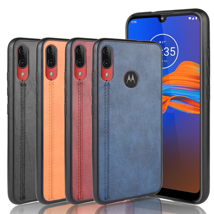 PU Leather + PC + TPU Mobile Case for Motorola Moto E6 Plus/Moto E6s (2019) - Blue-9