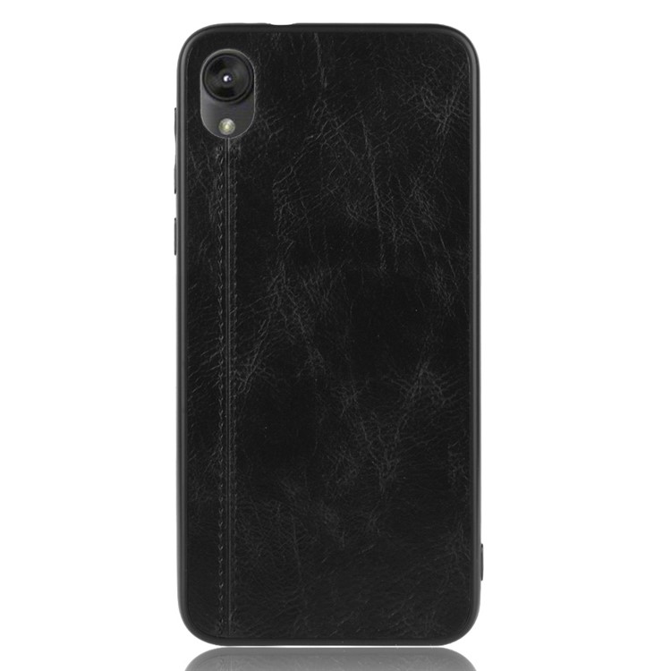 PU Leather Coated PC + TPU Combo Case for Motorola Moto E6 - Black-3