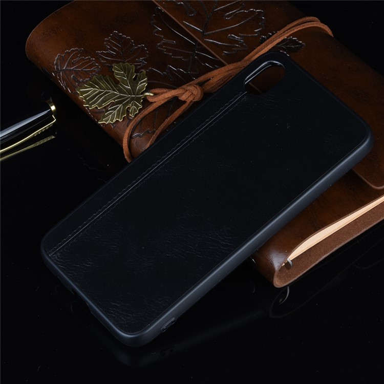 PU Leather Coated PC + TPU Combo Case for Motorola Moto E6 - Black-7