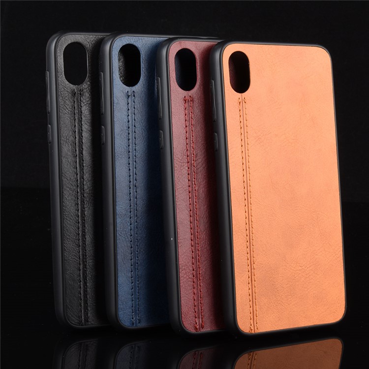 PU Leather Coated PC + TPU Combo Case for Motorola Moto E6 - Black-8