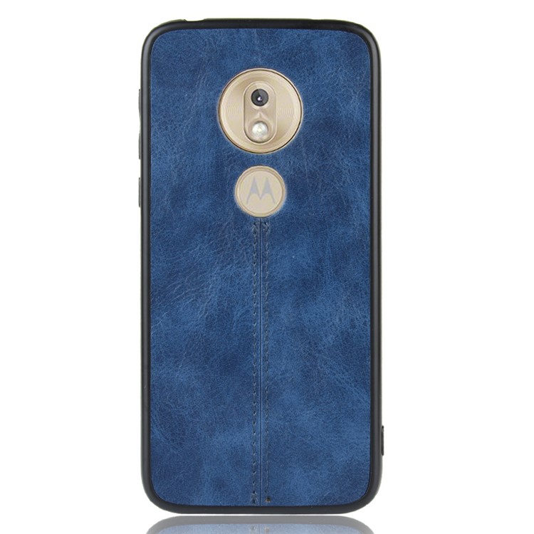 PU Leather Coated PC + TPU Combo Back Case for Motorola Moto G7 Play (EU Version) - Blue-4