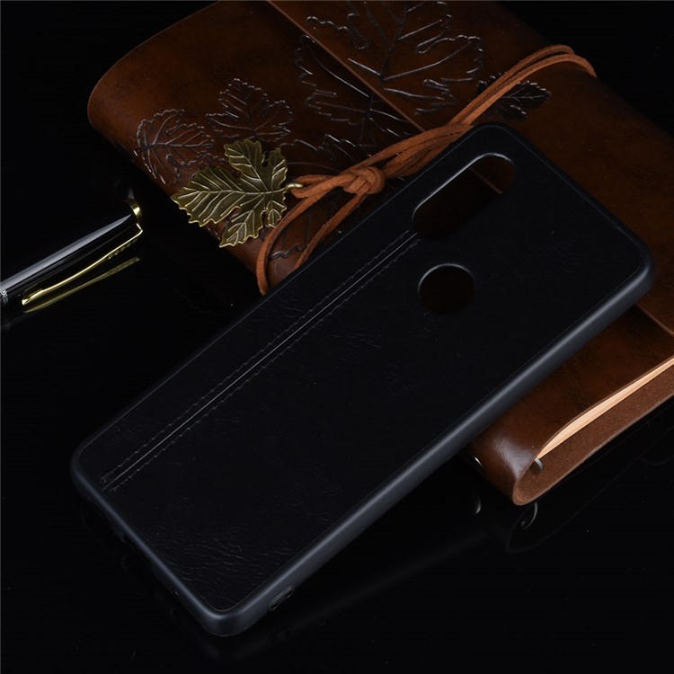 PU Leather + PC + TPU Simple Surface Case for Motorola One Vision/P50 - Black-7