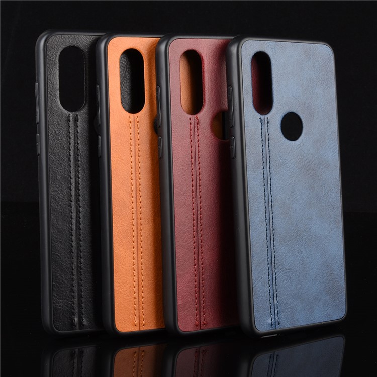 PU Leather + PC + TPU Case de Superficie Simple Para Motorola One Vision/P50 - Negro