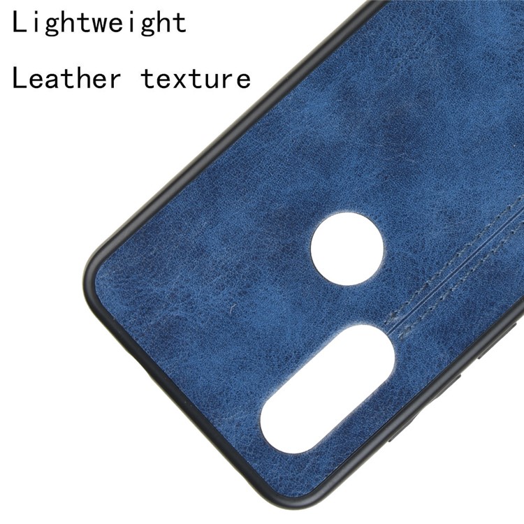 PU Leather + PC + TPU Simple Surface Case for Motorola One Vision/P50 - Blue-2