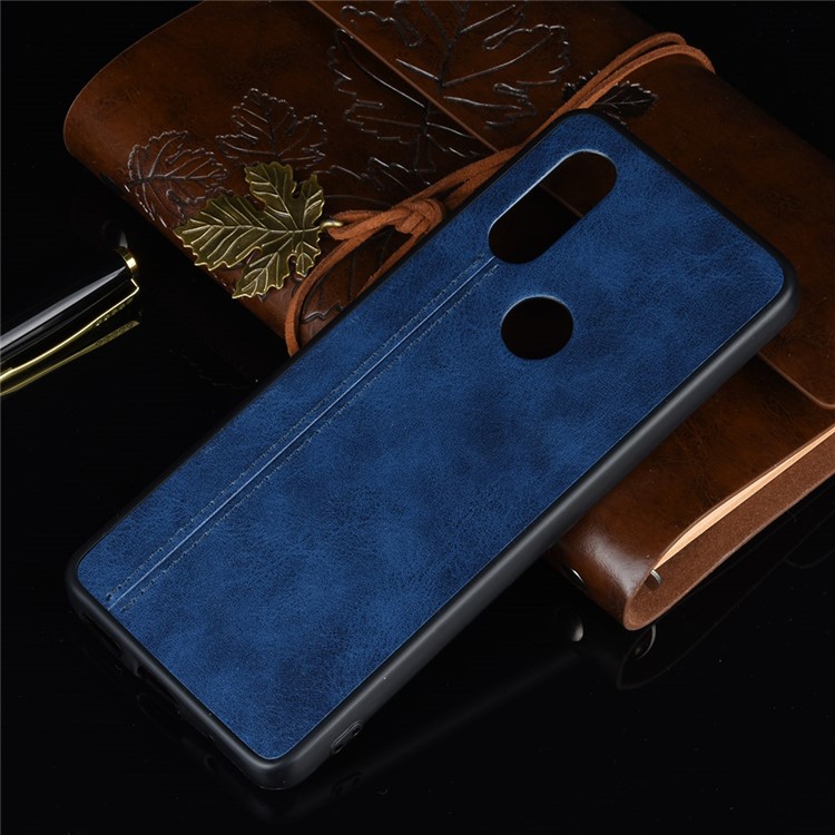 PU Leather + PC + TPU Simple Surface Case for Motorola One Vision/P50 - Blue-8