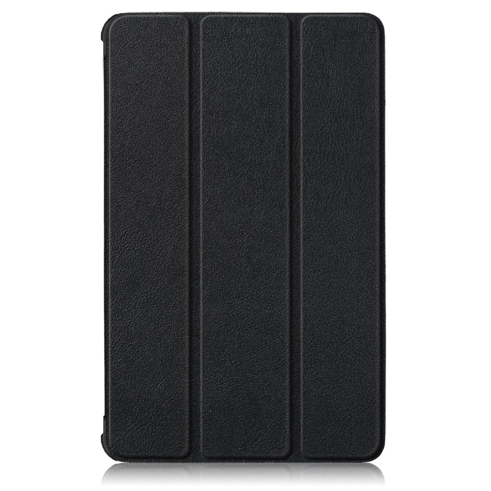 Litch Skin PU Leather Tri-fold Stand Tablet Case for Lenovo Tab M8 TB-8505 - Black-2