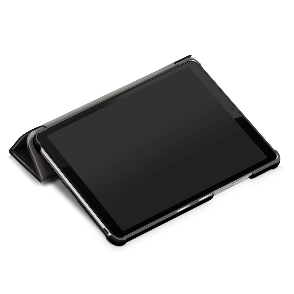 Litch Skin PU Leather Tri-fold Stand Tablet Case for Lenovo Tab M8 TB-8505 - Black-8