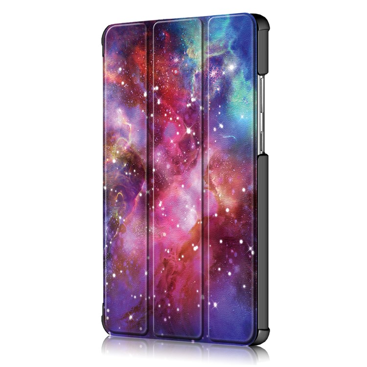 Pattern Printing Tri-fold Stand Leather Case for Lenovo Tab M8 TB-8505 - Cosmic Space-4