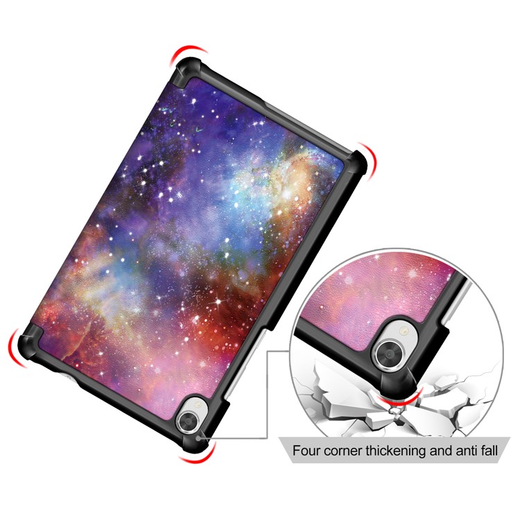 Pattern Printing Tri-fold Stand Leather Case for Lenovo Tab M8 TB-8505 - Cosmic Space-5