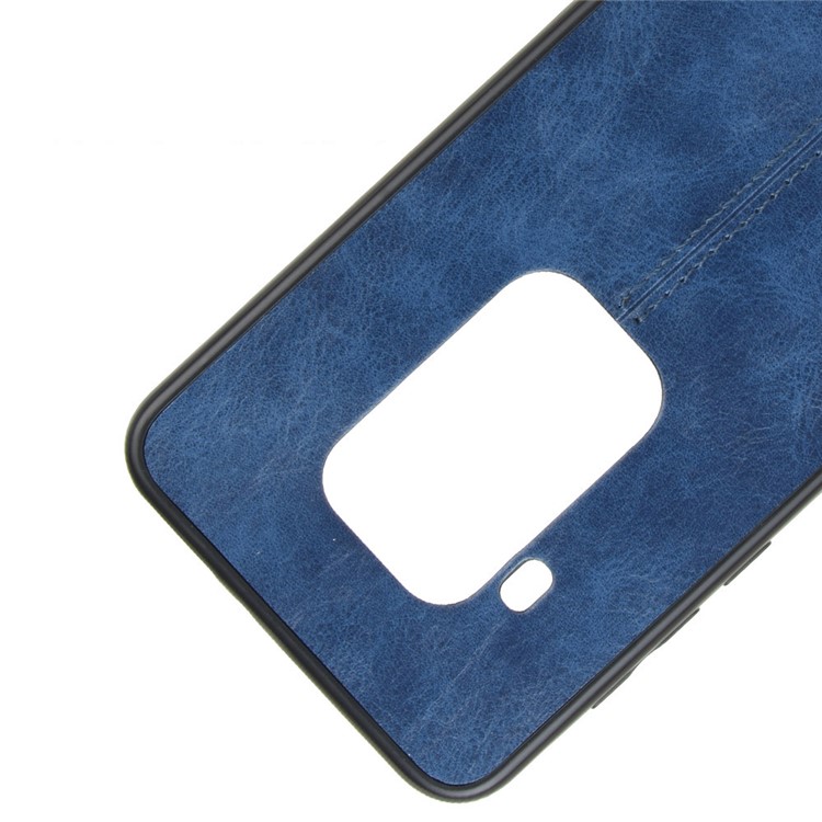 Leather Coated PC + TPU Phone Cover Case for Motorola One Zoom - Blue-2