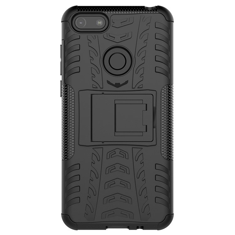 Cool Tyre Pattern PC + TPU Back Case with Kickstand for Motorola Moto E6 Play - Black-2