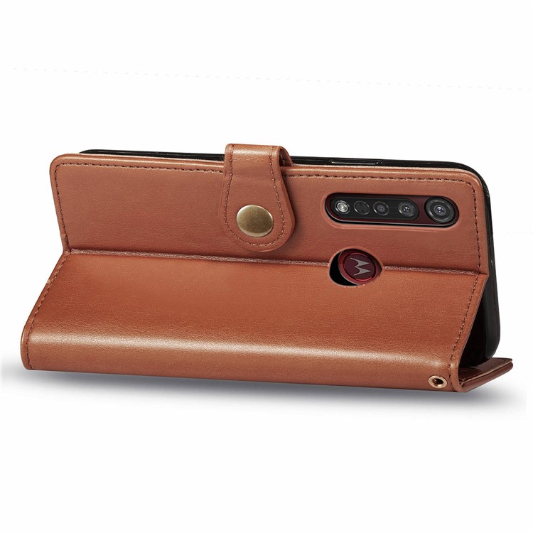 HAT PRINCE Litchi Skin PU Leather Wallet Case for Motorola Moto G8 Plus - Brown-6