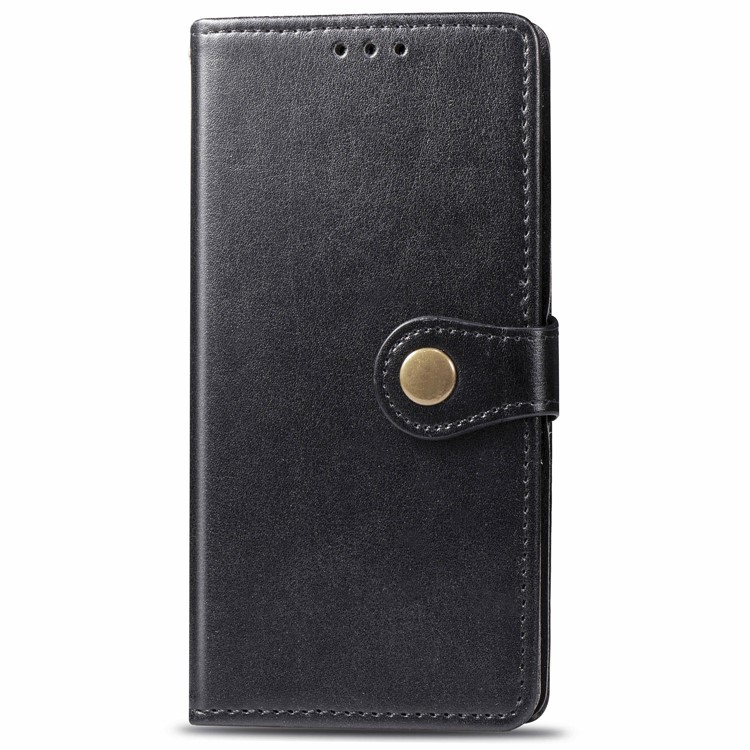 HAT PRINCE Litchi Skin PU Leather Phone Cover Wallet Case for Motorola Moto E6 Play - Black-2