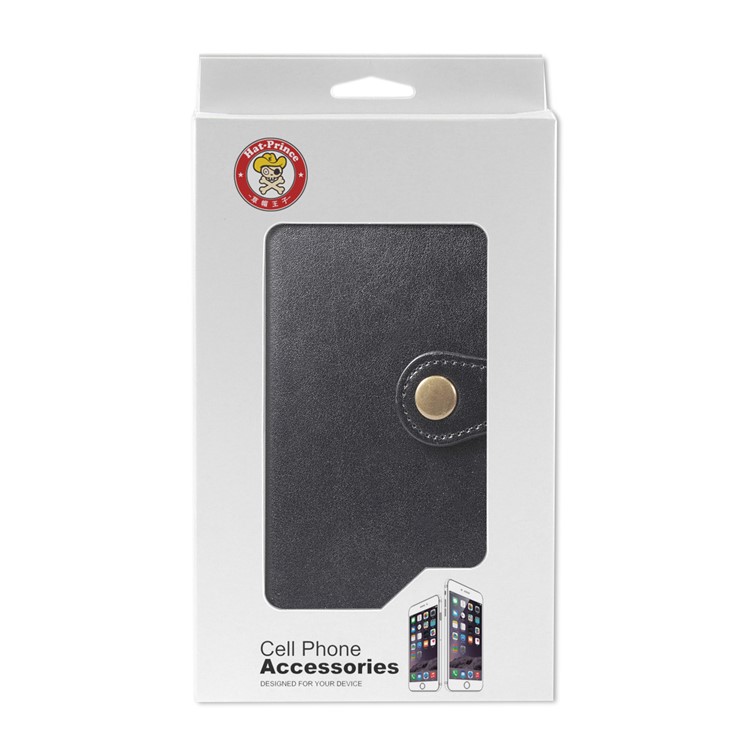 HAT PRINCE Litchi Skin PU Leather Phone Cover Wallet Case for Motorola Moto E6 Play - Black-8