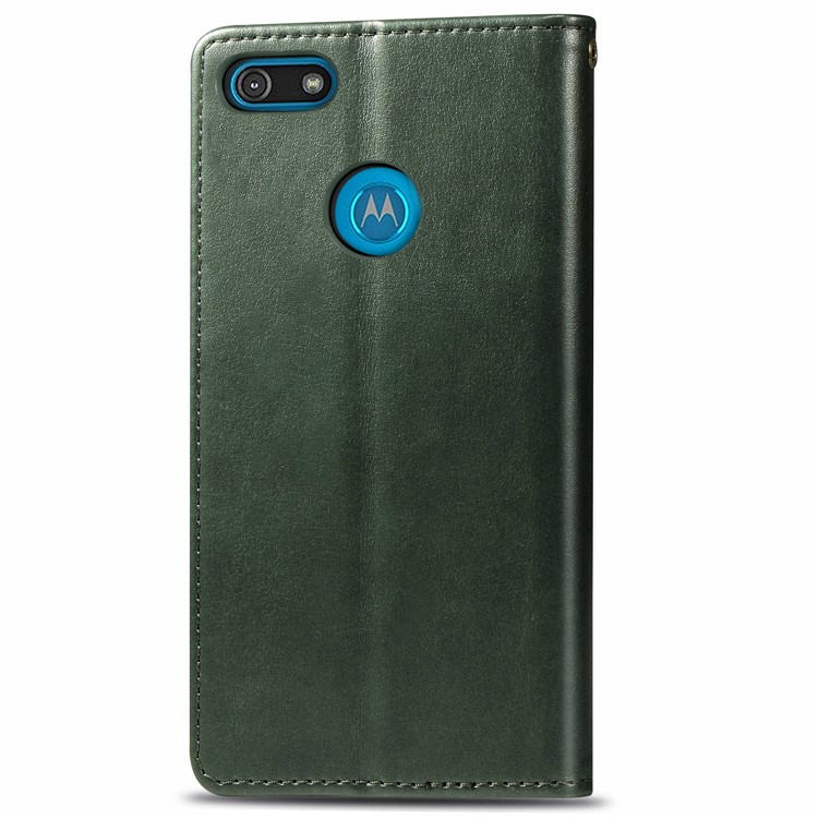 HAT PRINCE Litchi Skin PU Leather Phone Cover Wallet Case for Motorola Moto E6 Play - Green-3