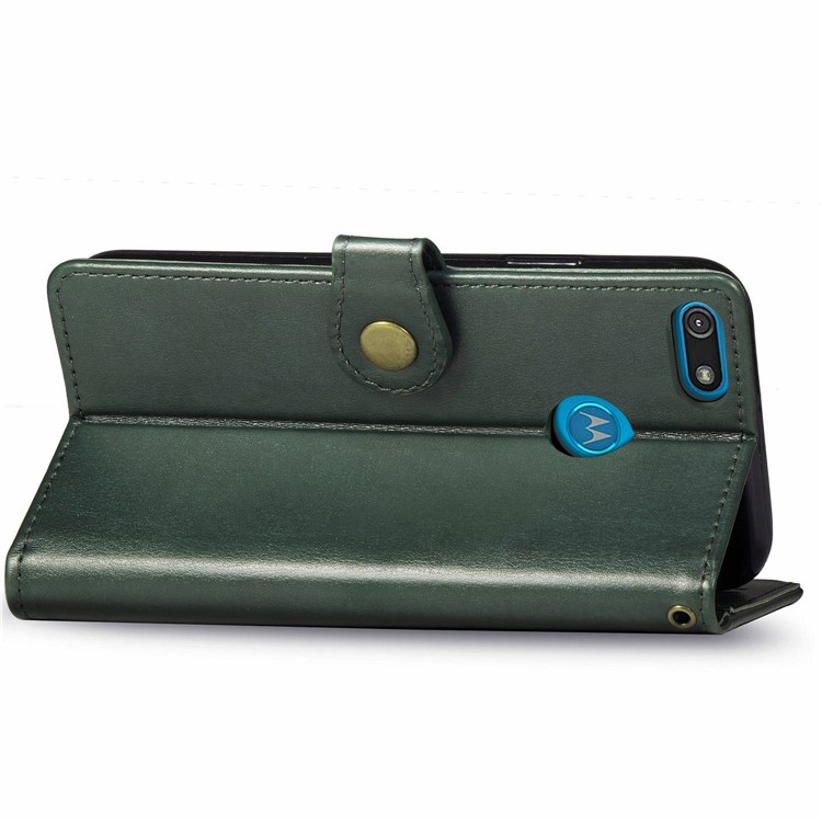HAT PRINCE Litchi Skin PU Leather Phone Cover Wallet Case for Motorola Moto E6 Play - Green-6