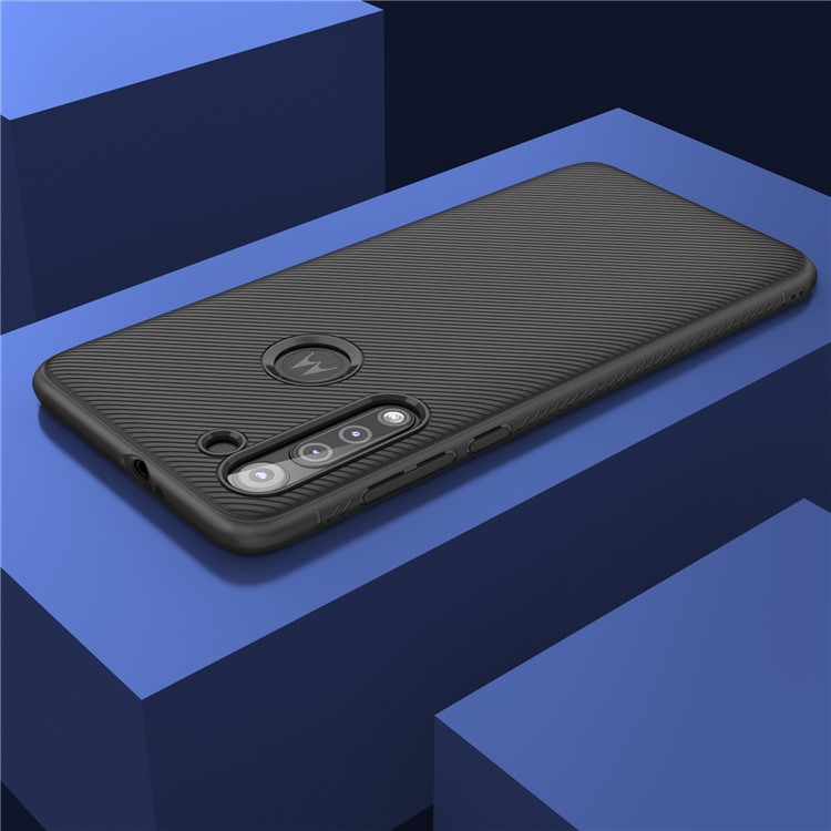 Jazz Series Twill Texture Soft TPU Back Casing for Motorola Moto G8 - Black-7