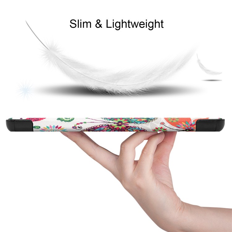 Printing Surface Tri-fold Stand Leather Tablet Case for Lenovo Tab M8 TB-8505X - Butterfly-2