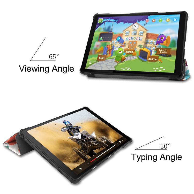 Printing Surface Tri-fold Stand Leather Tablet Case for Lenovo Tab M8 TB-8505X - Butterfly-3