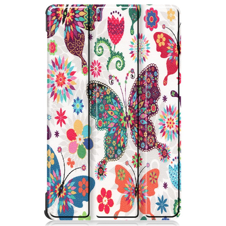 Printing Surface Tri-fold Stand Leather Tablet Case for Lenovo Tab M8 TB-8505X - Butterfly-8