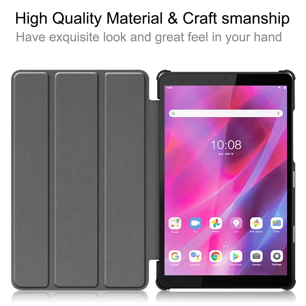 Tri-fold Stand Leather Tablet Covering for Lenovo Tab M8 TB-8505X - Rose Gold-2
