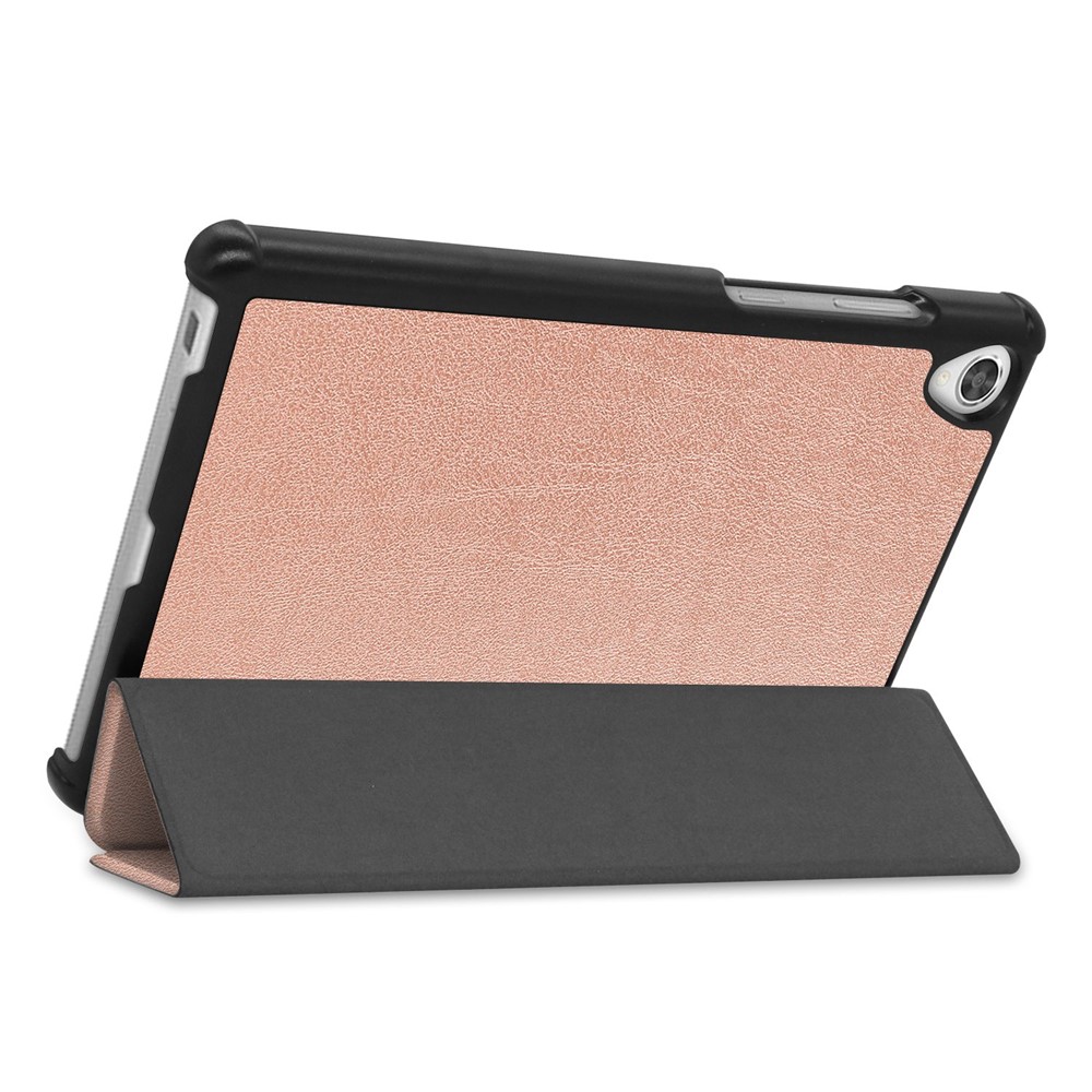 Tri-fold Stand Leather Tablet Covering for Lenovo Tab M8 TB-8505X - Rose Gold-4