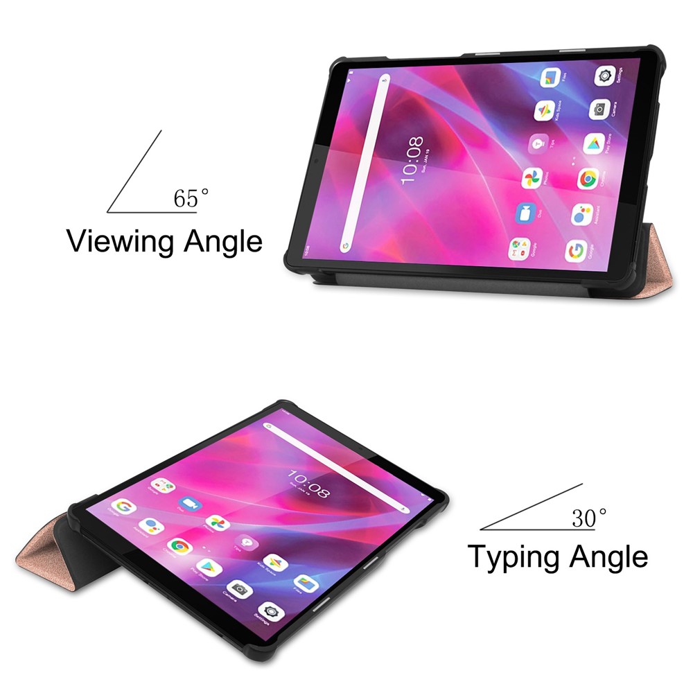 Tri-fold Stand Leather Tablet Covering for Lenovo Tab M8 TB-8505X - Rose Gold-5
