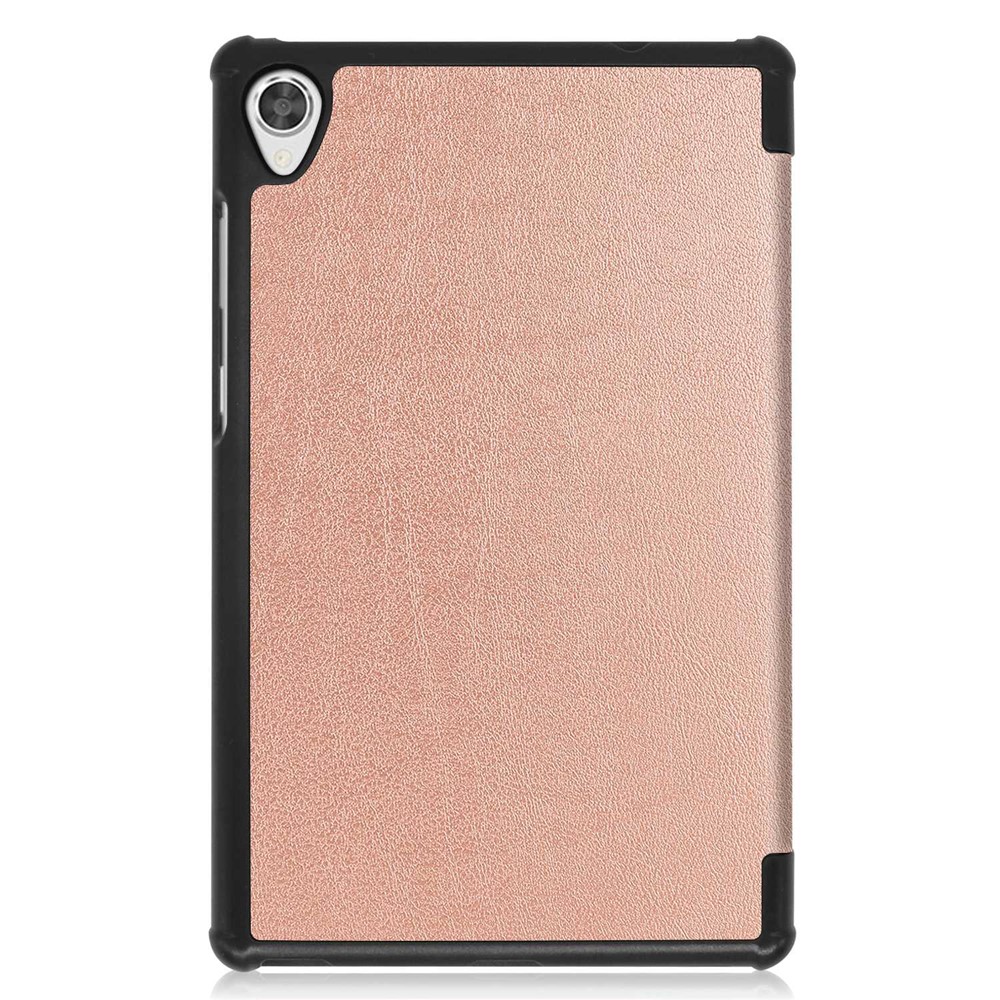 Tri-fold Stand Leather Tablet Covering for Lenovo Tab M8 TB-8505X - Rose Gold-8