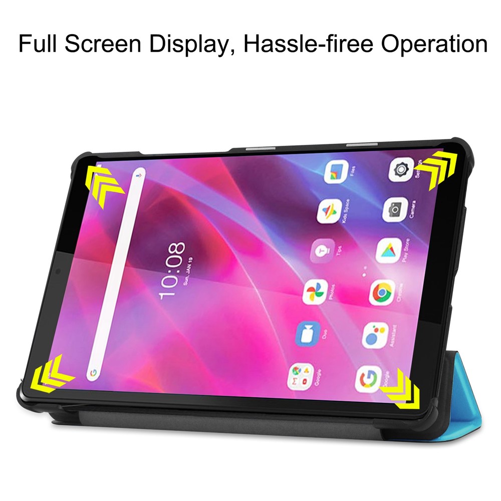 Tri-fold Stand Leather Tablet Covering for Lenovo Tab M8 TB-8505X - Baby Blue-3