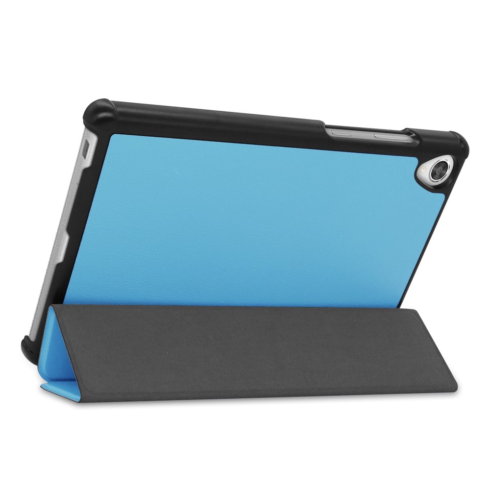 Caso de Protección de Cubierta de Cuero de Soporte de Soporte Tri-pliegio Estable Para Lenovo Tab M8 TB-8505X - Bebe Azul-4