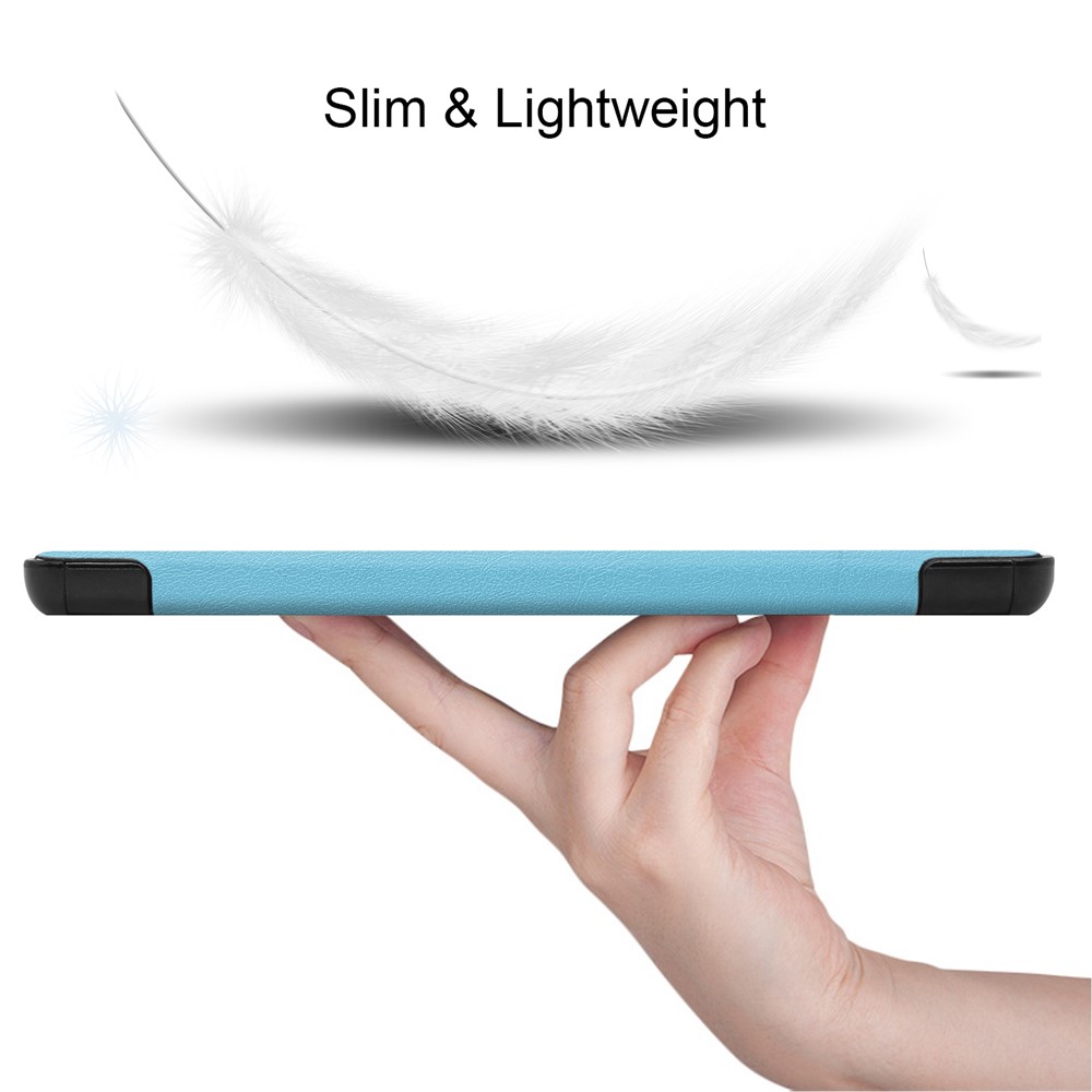 Tri-fold Stand Leather Tablet Covering for Lenovo Tab M8 TB-8505X - Baby Blue-7