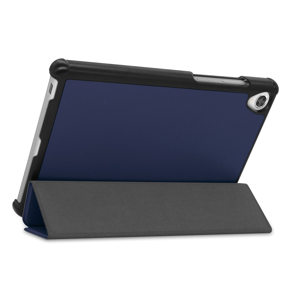 Tri-fold Stand Leather Tablet Covering for Lenovo Tab M8 TB-8505X - Dark Blue-4