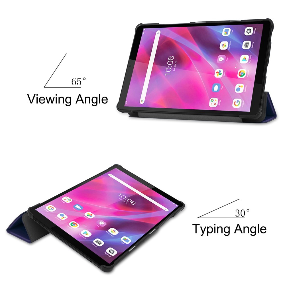 Tri-fold Stand Leather Tablet Covering for Lenovo Tab M8 TB-8505X - Dark Blue-5