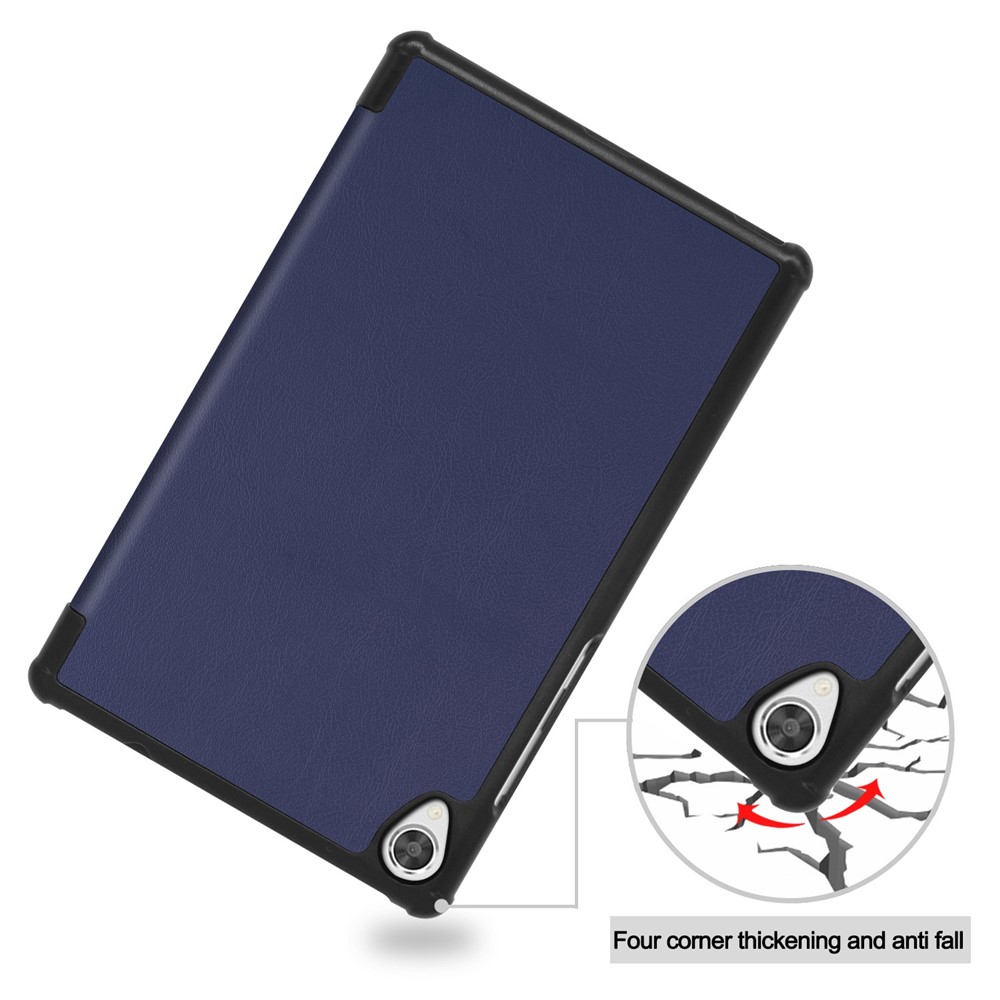 Tri-fold Stand Leather Tablet Covering for Lenovo Tab M8 TB-8505X - Dark Blue-6