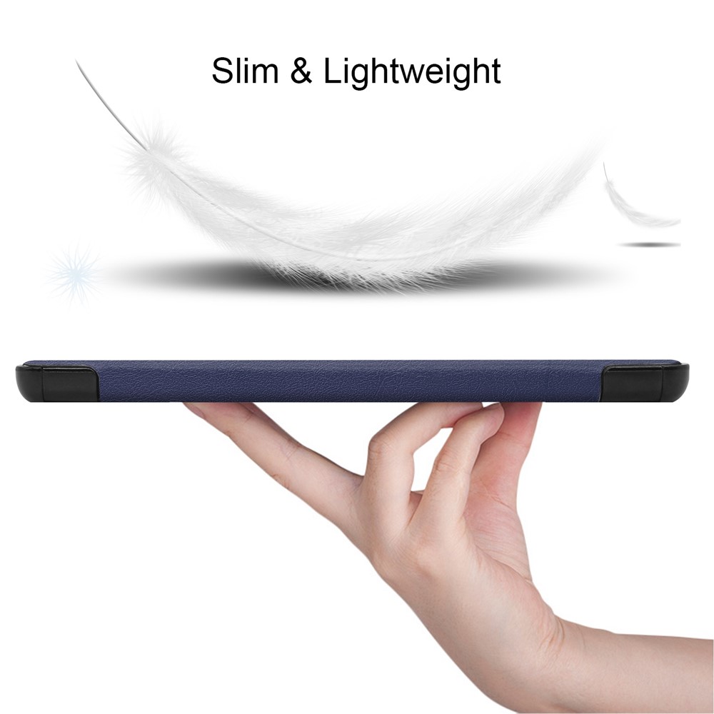Tri-fold Stand Leather Tablet Covering for Lenovo Tab M8 TB-8505X - Dark Blue-7