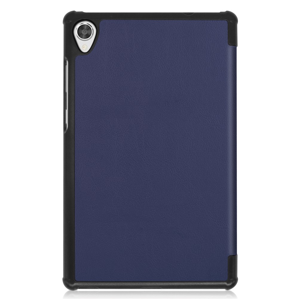 Tri-fold Stand Leather Tablet Covering for Lenovo Tab M8 TB-8505X - Dark Blue-8