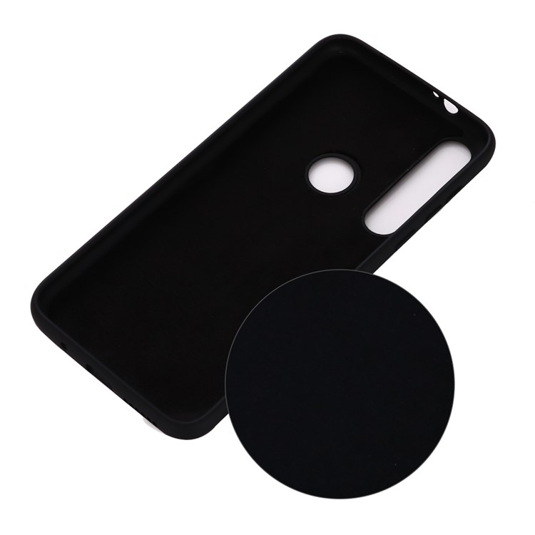 Liquid Silicone Back Case for Motorola Moto G8 Plus - Black-2