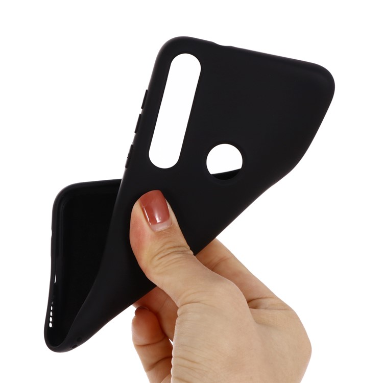 Liquid Silicone Back Case for Motorola Moto G8 Plus - Black-3