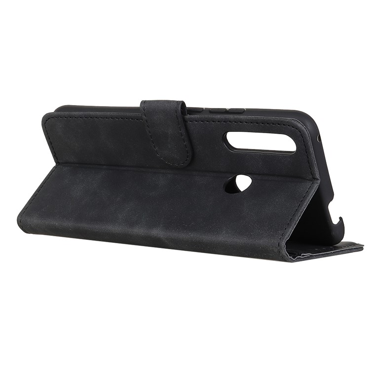KHAZNEH Vintage Style Leather Wallet Case Shell for Motorola One Action - Black-4