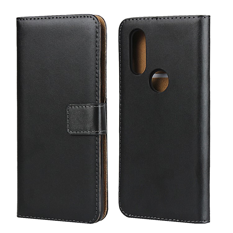 Genuine Leather Wallet Stand Phone Cover Shell for Motorola One Vision/P50-2