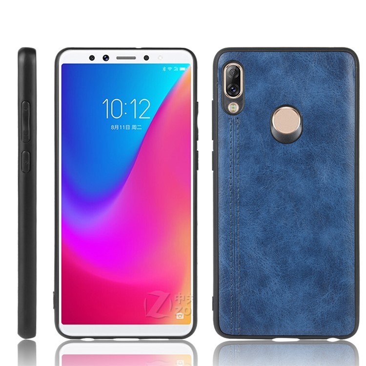 Leather Coated PC + TPU Combo Shell Phone Case for Lenovo K5 Pro - Blue-1