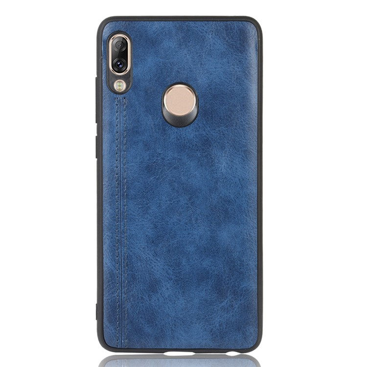 Leather Coated PC + TPU Combo Shell Phone Case for Lenovo K5 Pro - Blue-3